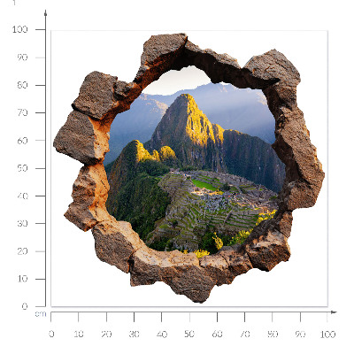 3D wall hole sticker 39x39 Rock Window