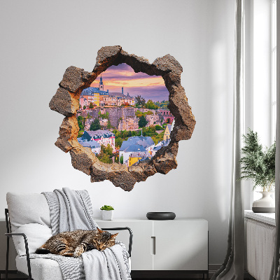 3D wall hole sticker 39x39 Stone window