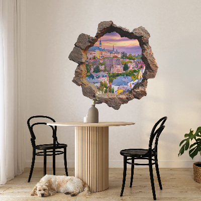 3D wall hole sticker 39x39 Stone window