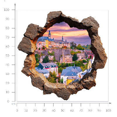 3D wall hole sticker 39x39 Stone window