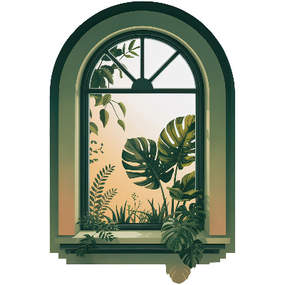 Fake window wall sticker 26x39 Green window