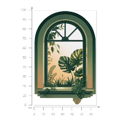 Fake window wall sticker 26x39 Green window