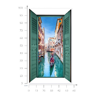 Fake window wall sticker 23x39 A picturesque canal