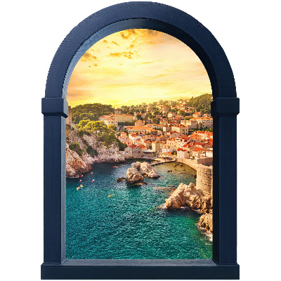 Fake window wall sticker 28x39 Mediterranean view