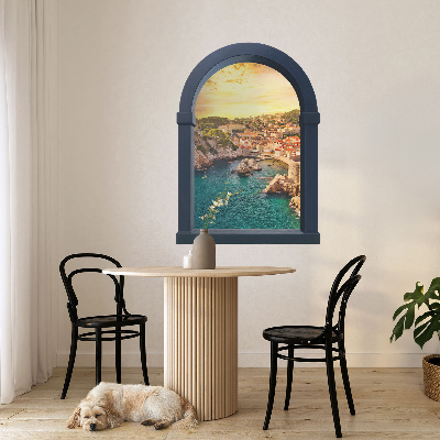 Fake window wall sticker 28x39 Mediterranean view