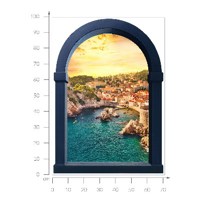 Fake window wall sticker 28x39 Mediterranean view