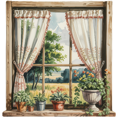 Fake window wall sticker 38x39 Idyllic window