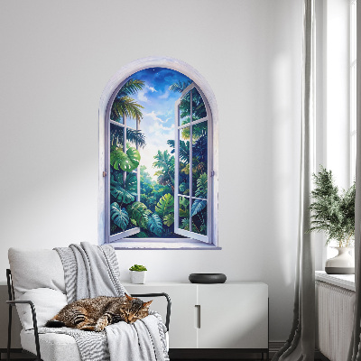 Fake window wall sticker 26x39 Tropical view