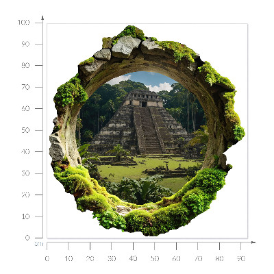 3D wall hole sticker 37x39 Tropical scenery