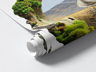 3D wall hole sticker 37x39 Mountain oasis