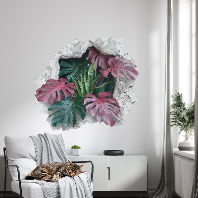 3D wall hole sticker 39x36 Tropical composition