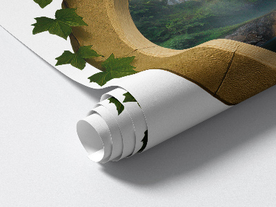 Fake window wall sticker 39x34 Natural oasis