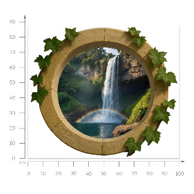 Fake window wall sticker 39x34 Natural oasis