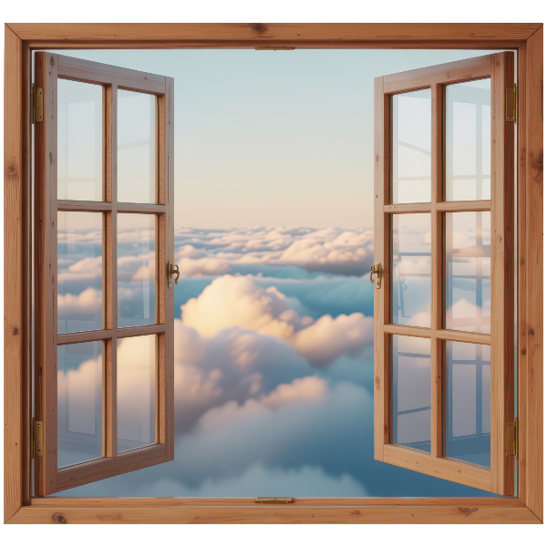 Fake window wall sticker 39x37 Clouds of the sky