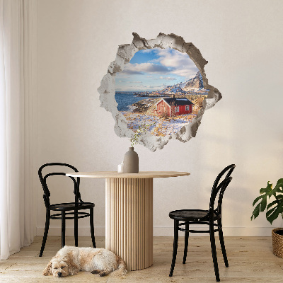3D wall hole sticker 39x37 Winter landscape