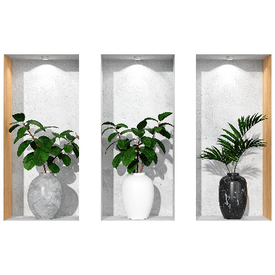 3D illusion wall decal 39x24 Plant niches