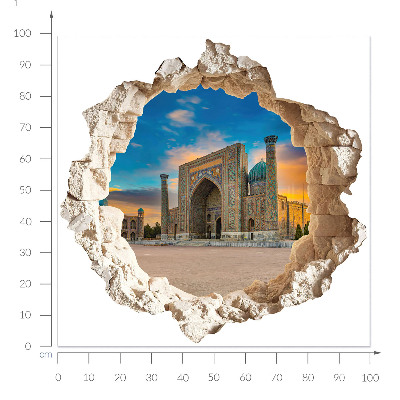 3D wall hole sticker 39x39 Architectural discovery