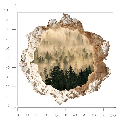 3D wall hole sticker 39x38 Mystical forest