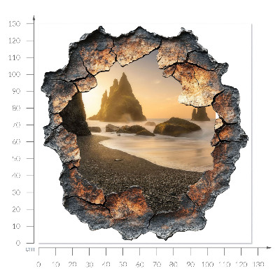 3D wall hole sticker 50x51 Water rocks