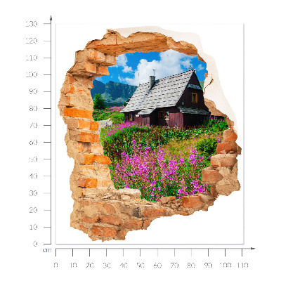 3D wall hole sticker 44x51 Rustic landscape