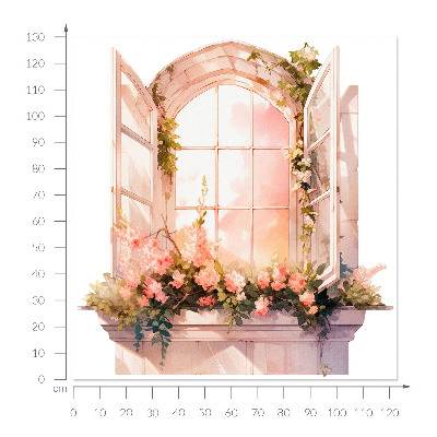 Fake window wall sticker 48x51 Romantic window