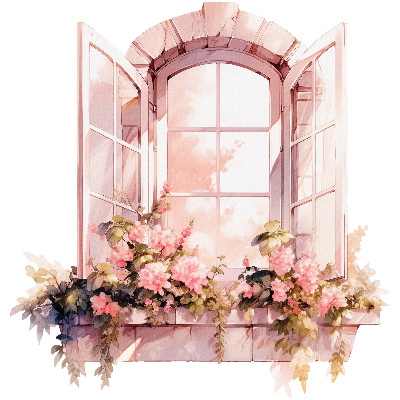 Fake window wall sticker 49x51 Rustic window