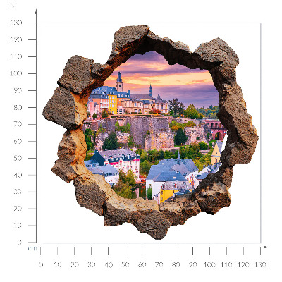 3D wall hole sticker 51x51 Stone window