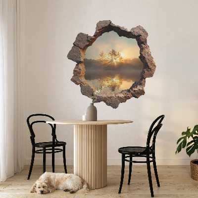 3D wall hole sticker 51x51 Landscape through the rocks