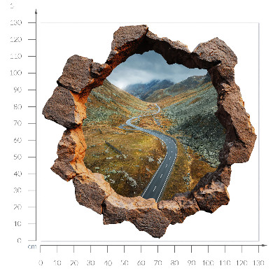 3D wall hole sticker 51x51 Mountain hike