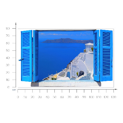 Fake window wall sticker 51x31 Mediterranean landscape