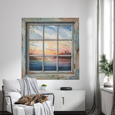 Fake window wall sticker 48x51 Window watercolors