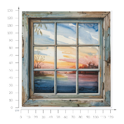 Fake window wall sticker 48x51 Window watercolors
