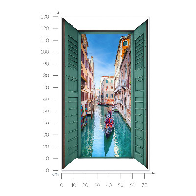 Fake window wall sticker 30x51 A picturesque canal