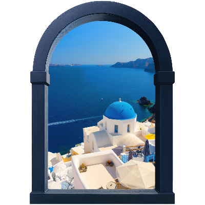 Fake window wall sticker 37x51 Mediterranean view