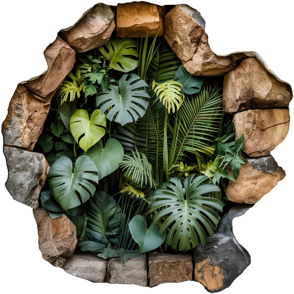 3D wall hole sticker 51x51 Tropical oasis