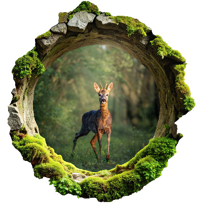 3D wall hole sticker 48x51 inch Forest idyll