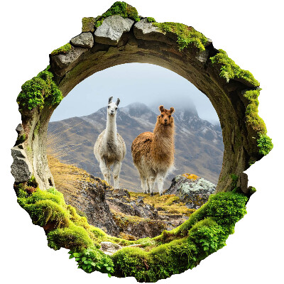 3D wall hole sticker 48x51 inch Mountain oasis