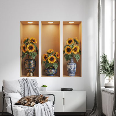 3D illusion wall decal 51x46 Sunflower bouquets