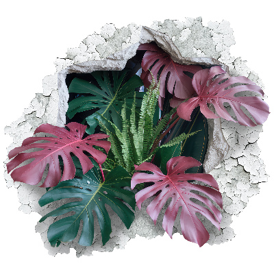 3D wall hole sticker 51x46 Tropical composition