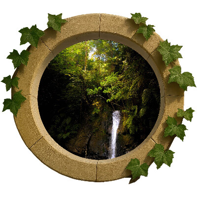 Fake window wall sticker 51x44 Green landscape