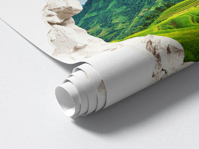 3D wall hole sticker 51x48 Green terraces