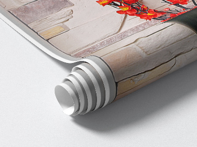 3D illusion wall decal 15x51 Flowers and stones