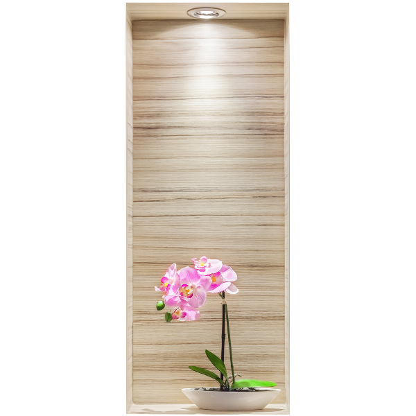 3D illusion wall decal 20x51 Orchid elegance