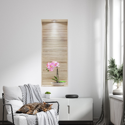 3D illusion wall decal 20x51 Orchid elegance