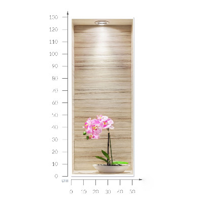 3D illusion wall decal 20x51 Orchid elegance