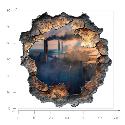 3D wall hole wallpaper 23x24 Industrial landscape