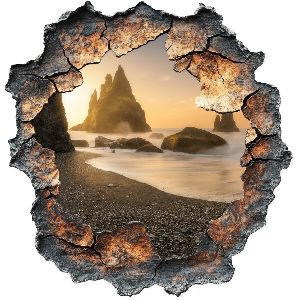 3D wall hole wallpaper 23x24 Water rocks