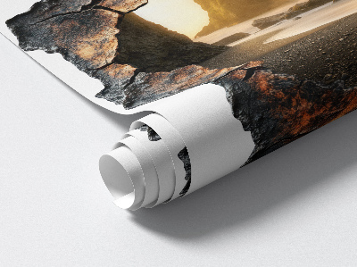 3D wall hole wallpaper 23x24 Water rocks