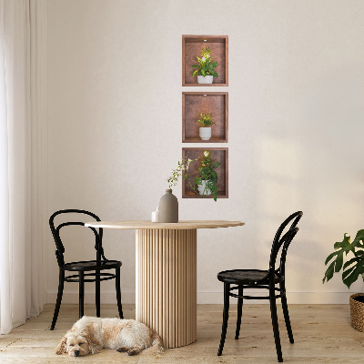 3D effect wall sticker 7x24 Plant niches