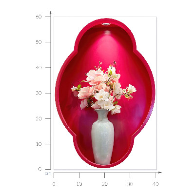 3D effect wall sticker 16x24 Flowers in a vase